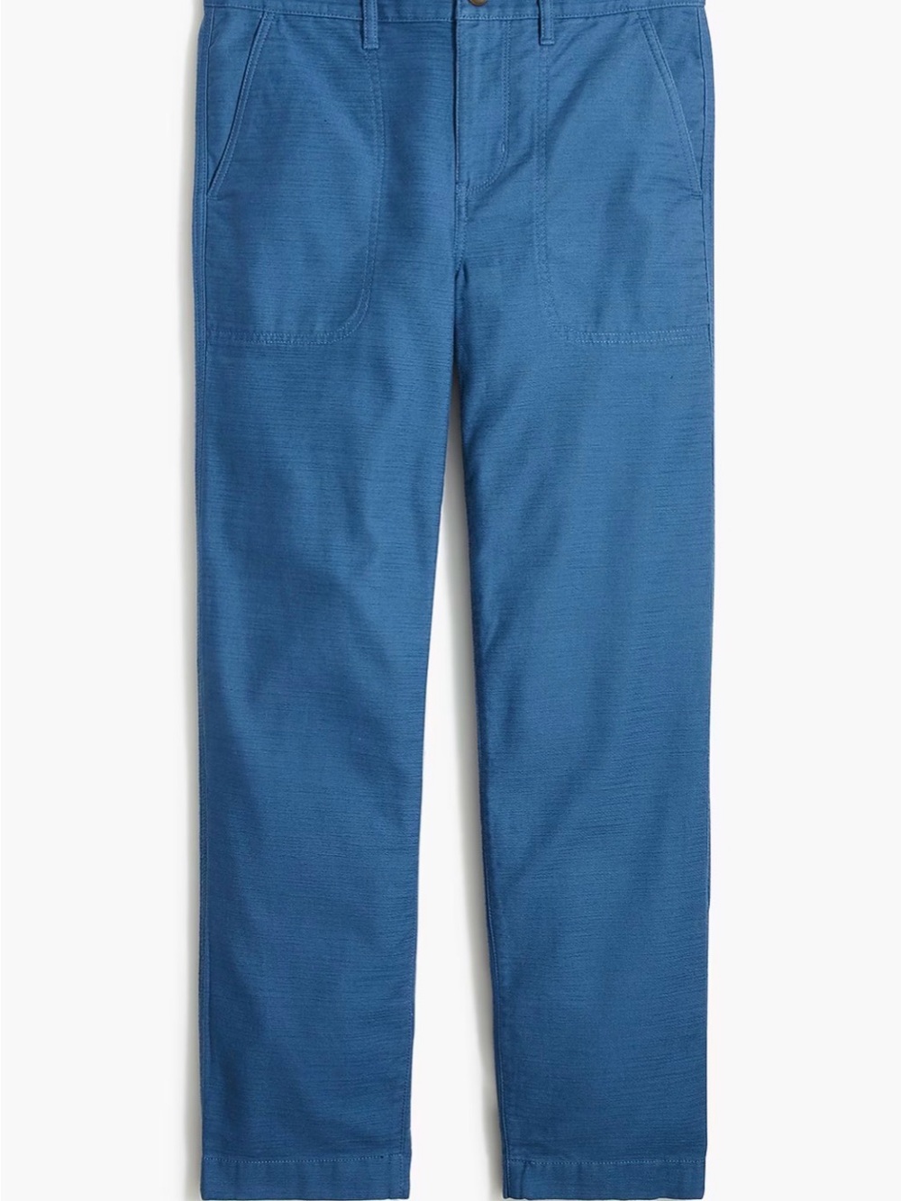 J.Crew Women’s Cotton Camp Pant Blue Straight Leg Ankle Size 12